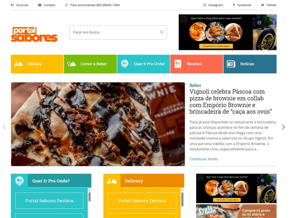 Capa do projeto Portal Sabores